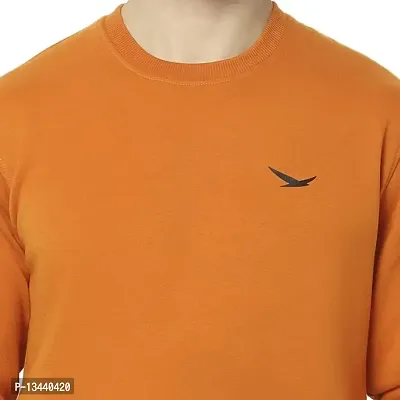 HiFlyers Men's Fleece Round Neck Sweatshirt (HFW048_ORG_L_Orange_L)-thumb5