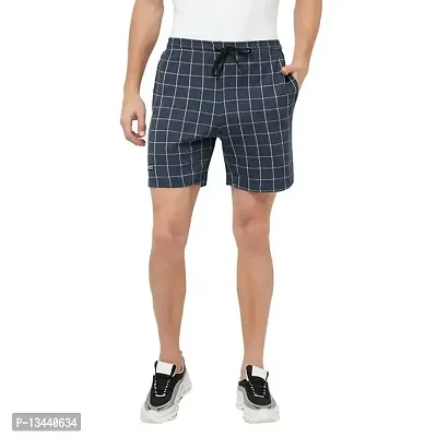 T.T. Men Cool Check Shorts Pack of 1 NVY