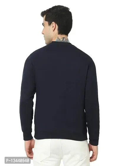 HiFlyers Men's Fleece Round Neck Sweatshirt (HFW048_NVY_M_Navy_M)-thumb4