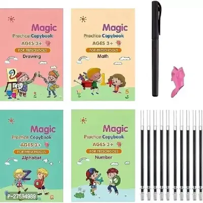 Magic Practic Book For Girls And Boys, Numbers, Drawing, Math, Alphabet, Math For Preschoolers With Pen (4 Books + 10 Refills)  (Spiral Bound, sale 2 buy)-thumb2