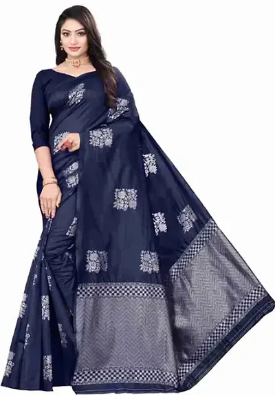 Beautiful Soft Lichi Silk Saree With Blouse Piece For Women