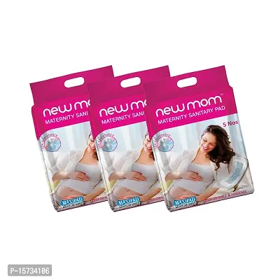 Newmom Disposable Maternity Pad-Value Pack-Pack of 5 X 3-15 Nos (Maxi Pad)-thumb0