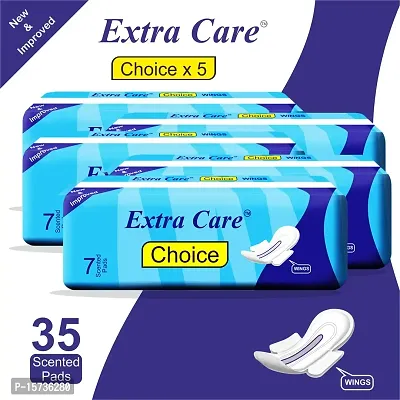 Extra Care Choice Sanitary Pads with Wings pack of 5 (7pcs) Sanitary Pad-thumb2