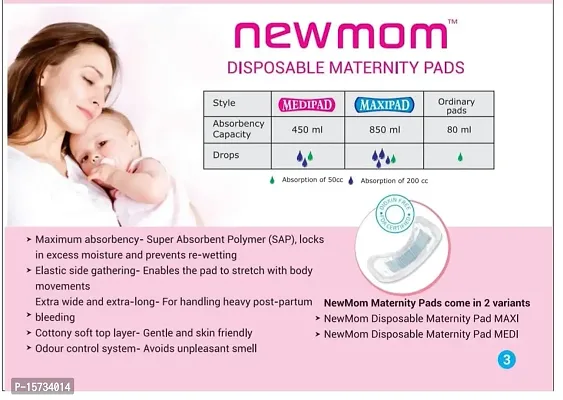 New Mom Maxi Maternity Pad Pack Of 5 Pcs ( MAXIPAD 850 ml )-thumb2