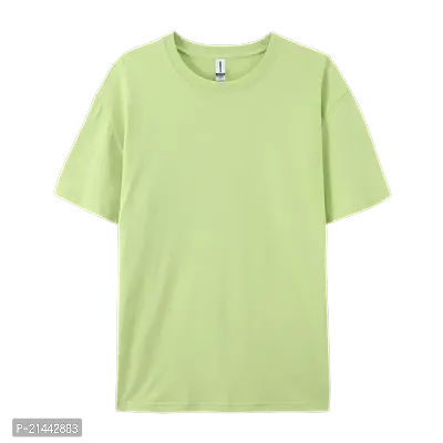 Stylish Green Cotton Round Neck Tees For Women-thumb0