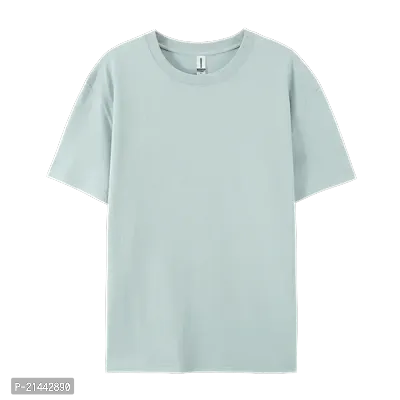 Stylish Grey Cotton Round Neck Tees For Women-thumb0