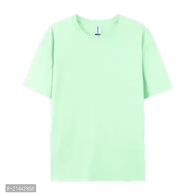 Stylish Green Cotton Round Neck Tees For Women-thumb0