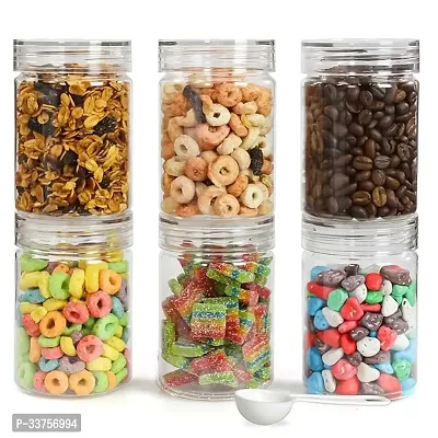 Plastic Storage Jars Air-Tight Kitchen Storage Set  Easy to Clean Capacity 350 ml (Pack of 6)-thumb5