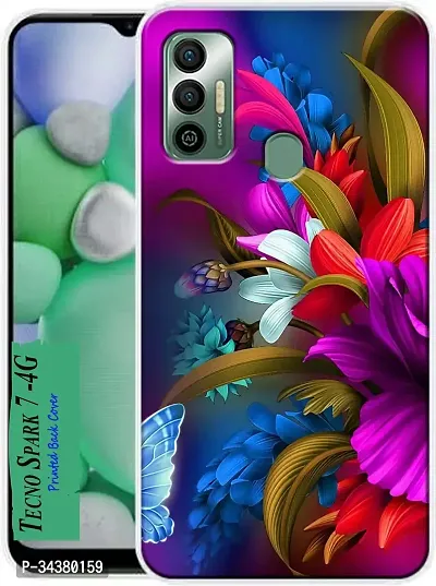 Back Cover for Tecno Spark 7 Multicolor Dual Protection Silicon Pack of 1