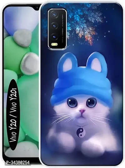 Designer Back Cover For Vivo Y20I Vivo Y20 Blue White-thumb0