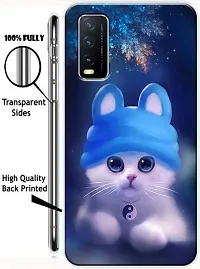 Designer Back Cover For Vivo Y20I Vivo Y20 Blue White-thumb1