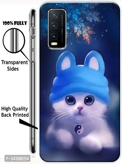 Designer Back Cover For Vivo Y20I Vivo Y20 Blue White-thumb2