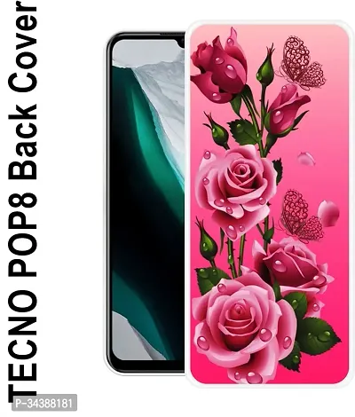 Back Cover for Tecno Pop 8 Back Cover Tecno Pop8 Back Cover Multicolor Flexible Silicon Pack of 1