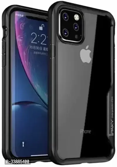 Back Cover for Apple I Phone 12 Pro Max Black Transparent Grip Case