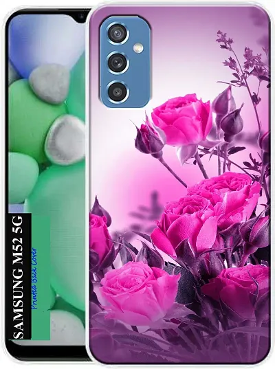 Back Cover for Samsung M52 5G Samsung Galaxy M52 5G Pink Purple Dual Protection Silicon Pack of 1