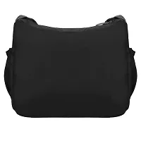 Stylish Polyester Black  Printed Cross Body Sling Bag For Unisex-thumb1