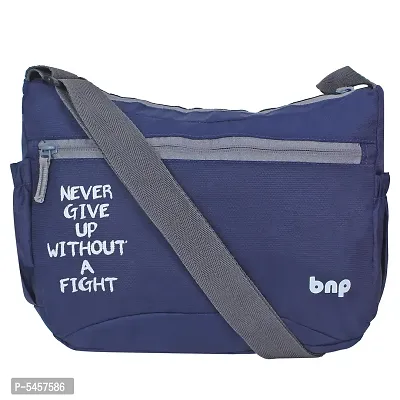 Stylish Polyester Navy Blue Printed Cross Body Sling Bag For Unisex-thumb0