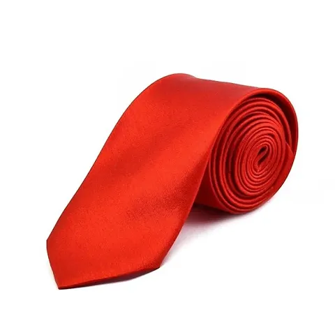 Stylewell Red Color 5.08 cm Casual And Formal Satin Neck Tie For Men's