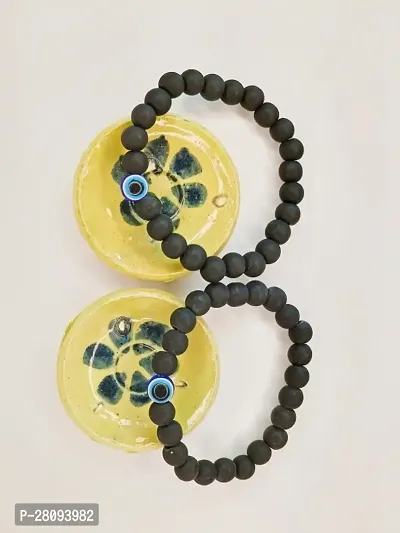 Matt Finish Black Evil Eye Bracelet-thumb0