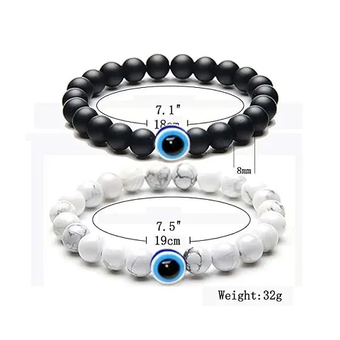 MARBLEWHITE SHINE EVIL EYE BRACELET