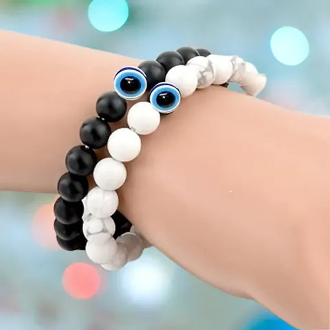 MARBLEWHITE SHINE EVIL EYE BRACELET