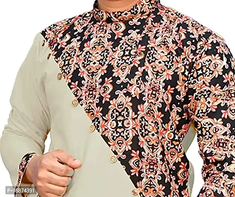 Rainbow Cloths Men's Pure Cotton Designer Fabric Kurta(Off-White,44)-thumb4
