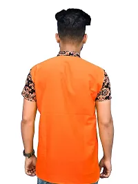 Rainbow Cloths Men's Pure Cotton Short Sleeve Short T-Shirt Kurta Sleeve Kurta(Orange,44)-thumb1