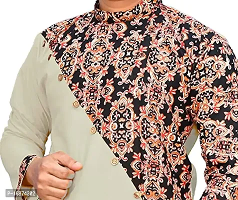 Rainbow Cloths Men's Pure Cotton Designer Fabric Kurta(Off-White,36)-thumb4