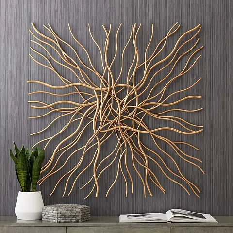 Golden Wire Mash Wall Art Wall Hanging