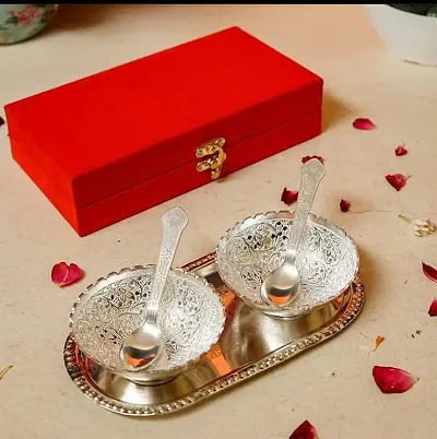 Silver-plated Tray Bowl Set