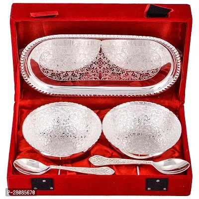 Silver Plated Tray Bowl Set-thumb0