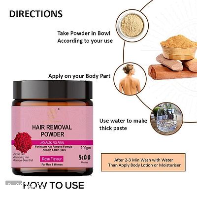 Happytree Organics Hair Removal Powder for removing Hairs  D Tanning for Legs, Forearms,Chest, Back Rose Flavour 100 Gms (pck 1 )-thumb2