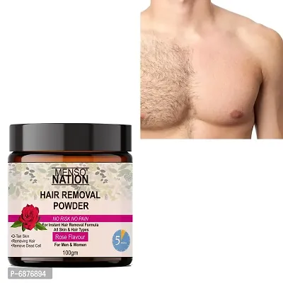 Mensonation Hair Removal Powder for removing Hairs  D Tanning for Legs, Forearms,Chest, Back Rose Flavour 100 Gms (pck 1 )