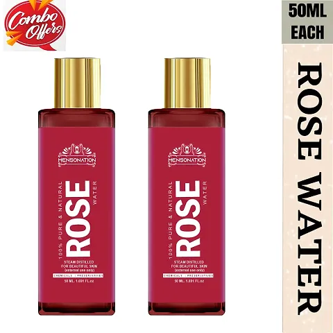 MENSONATION 100% Pure  Natural Rose Water Spray For Face, Skin  Hair (Pack Of 2)