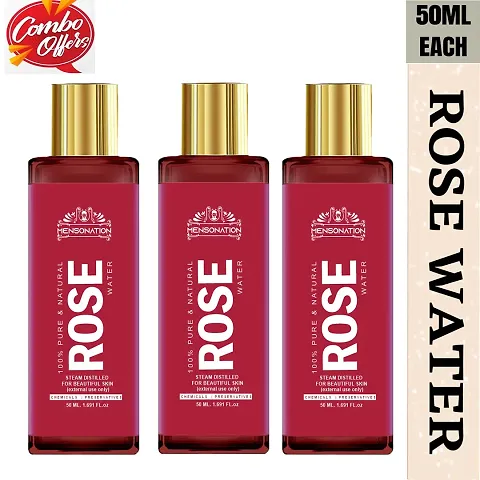 Pure And Natural Rose Water Spray For Face, Skin  Hair (Pack Of 3)