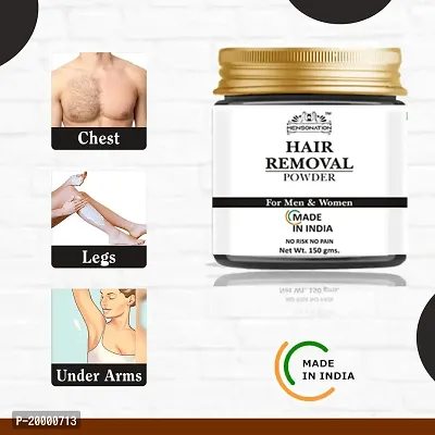 Mensonation? Natural  Organic Hair Removal Powder, All Hair  Skin Types For Hair Removal- Hands, Legs, Underarms, Bikini Area 150 gms-thumb4