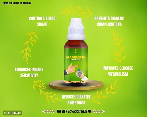 GRINBIZZ Madhumeh Sugar Drop Natural Herbal Way To Control Sugar | Diabetes | Maintain Good Blood Circulation  Insulin Level-thumb5