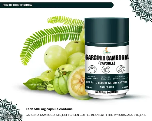 GRINBIZZ Garcinia Cambogia Capsule With 500mg/Helps Reduce Bad Fats/Weight Management and Detox/Fat Burner/Controls Hunger Pangs-thumb4