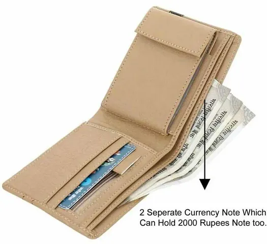 Designer Artificial Leather Solid Two Fold Wallet For Men