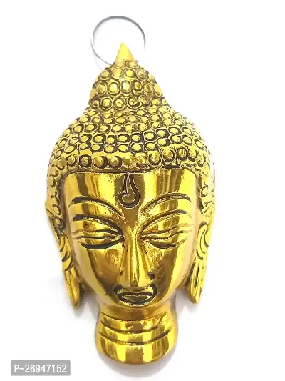 Diya Collection Golden Antique Finish Buddha Face Wall Hanging For Serene Home Decor And Buddhist Gifts.