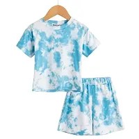 Kids Unisex Tie  Dyed Set Item (6-7 Years, Aqua Blue)-thumb4