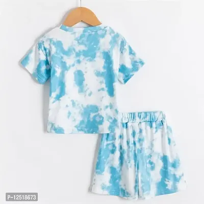 Kids Unisex Tie  Dyed Set Item (6-7 Years, Aqua Blue)-thumb2