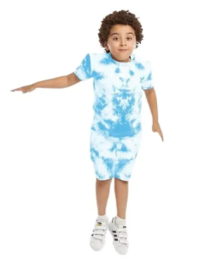 Kids Unisex Tie Dyed Set Item (6-7 Years, Blue)