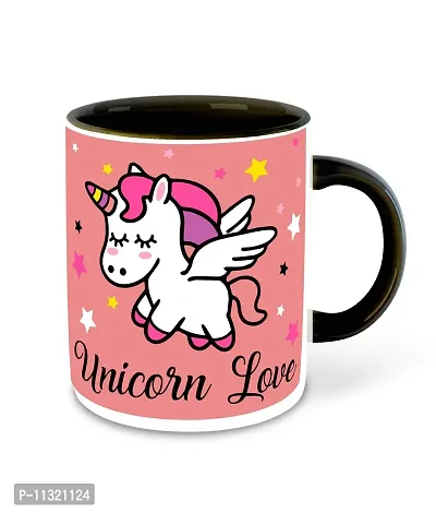 Whats Your Kick? CSK Unicorn Inspiration Printed Black Inner Colour Ceramic Coffee Mug- Best Unicorn Quotes, for Boy/Girl, Best Gift | for Kids, Cartoon (Multi 15)-thumb0