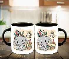 Whats Your Kick? (CSK) - Cute Animal Cartoon Inspiration Printed Black Ceramic Coffee Mug and Tea Mug - Birthday | Kids Gift | Best Gift | Hobby (Multi 8)-thumb2