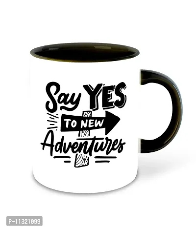 Whats Your Kick? CSK Travel Inspiration Printed Black Inner Colour Ceramic Coffee Mug- Travel Quotes, World, Best Gift | Travel, Tour, Nature (Multi 1)