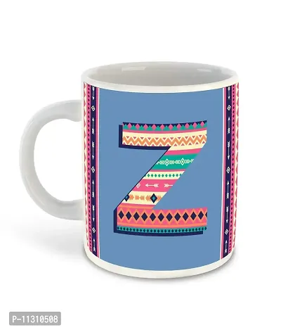 Whats Your Kick? (CSK) - Letter Z Name Initial Alphabet Inspiration Printed White Ceramic Coffee Mug and Tea Mug with Coaster- Birthday | Anniversary (Multi 26)-thumb2