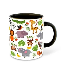 WHATS YOUR KICK (CSK-Animal Cartoons, Inspiration Printed Black Inner Colour Ceramic Coffee Mug- Funny, Cartoons, Best Gift | for Kids, Unique Gifts (Multi 34)-thumb1