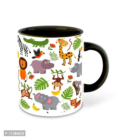 WHATS YOUR KICK (CSK-Animal Cartoons, Inspiration Printed Black Inner Colour Ceramic Coffee Mug- Funny, Cartoons, Best Gift | for Kids, Unique Gifts (Multi 34)-thumb2