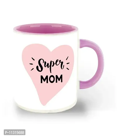 Whats Your Kick? (CSK) Sweet Mom, Best Mom Printed Pink Inner Colour Ceramic Coffee Mug- Gift for Mom, Gift for Cute Mom, Best Gift | Mothers Day, Unique Gifts (Multi 30)